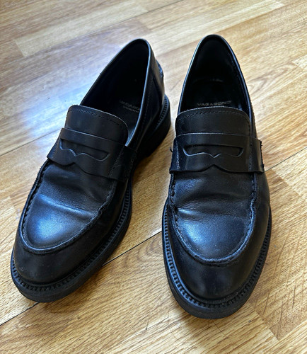 Vagabond black leather penny - black,